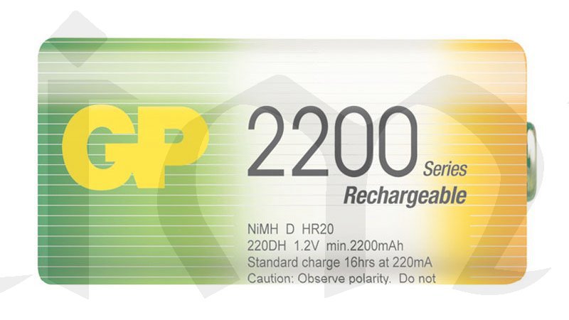 Baterie D (R20) nabíjecí GP NiMH 2200mAh