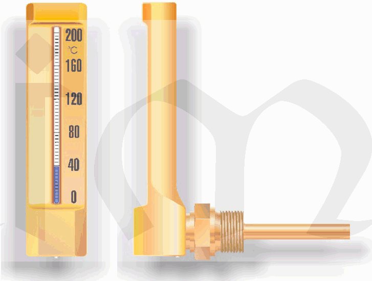 Teploměr úhlový T0204 0..+200°C/150x36mm, 160mm, G1/2"